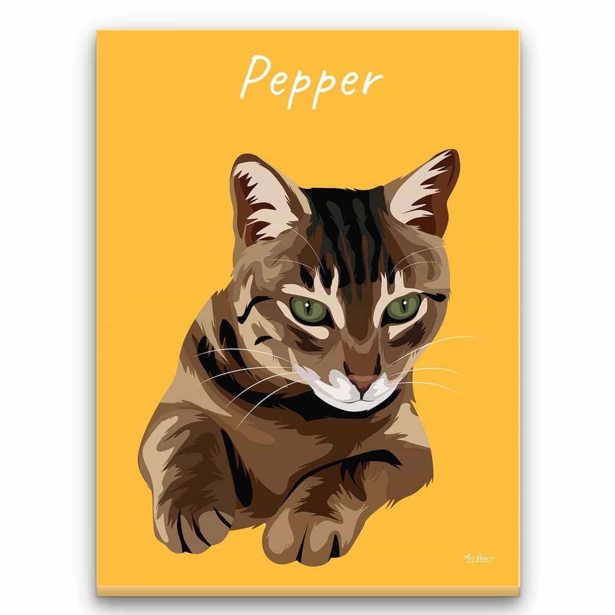 Custom Cat illustration portrait canvas print - Personalised portrait of your pet from a photo 18 Custom Cat illustration portrait canvas print - Personalised portrait of your pet from a photo - Image 16