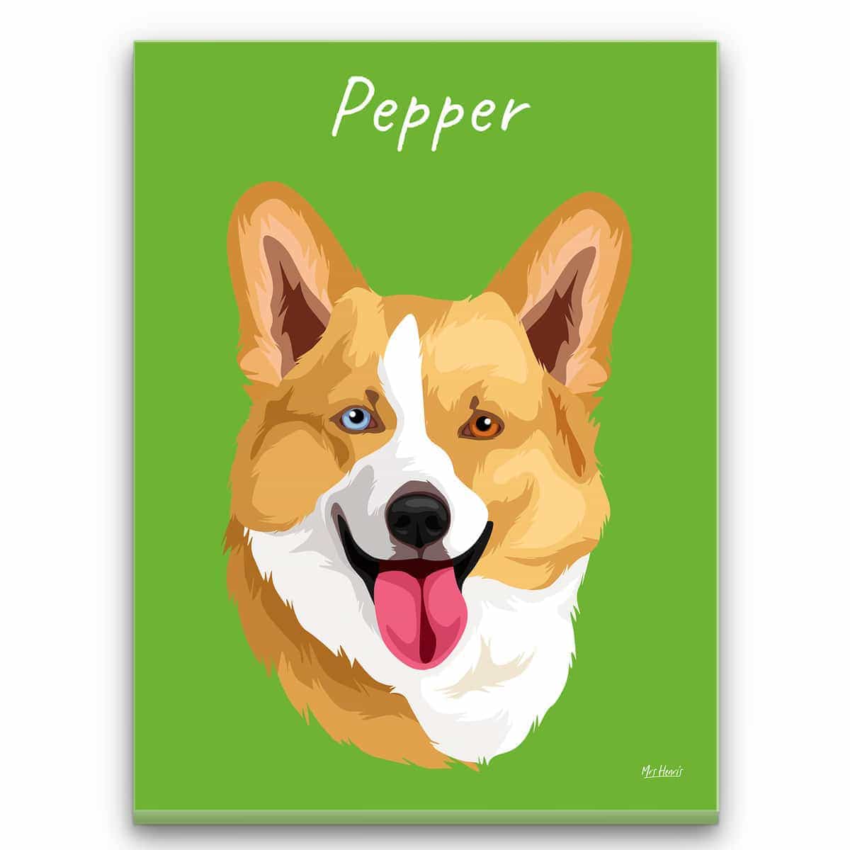Custom Dog illustration portrait canvas print - Personalised portrait of your pet from a photo 12 Custom Dog illustration portrait canvas print - Personalised portrait of your pet from a photo - Image 10