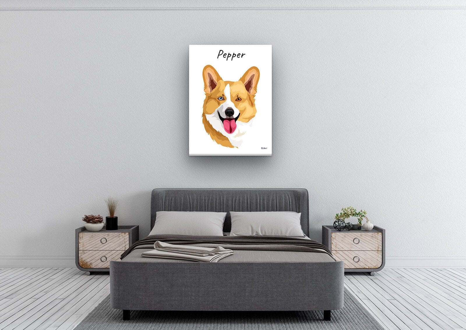 Custom Dog illustration portrait canvas print - Personalised portrait of your pet from a photo 5 Custom Dog illustration portrait canvas print - Personalised portrait of your pet from a photo - Image 3