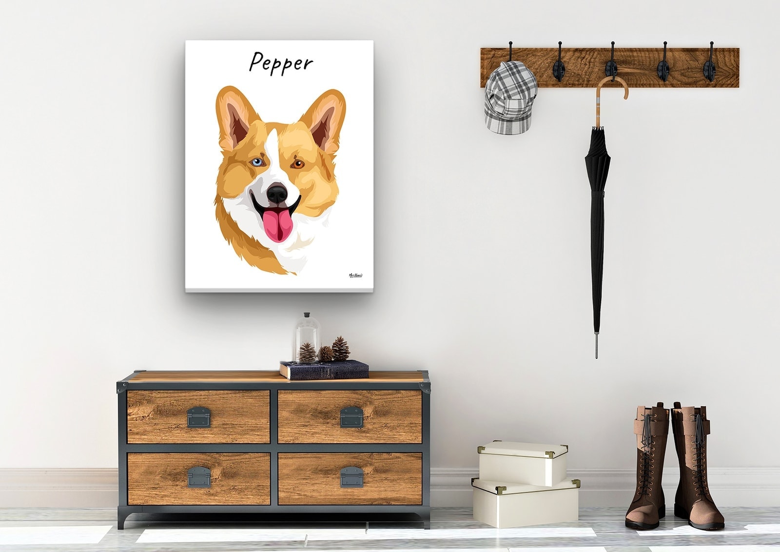 Custom Dog illustration portrait canvas print - Personalised portrait of your pet from a photo 6 Custom Dog illustration portrait canvas print - Personalised portrait of your pet from a photo - Image 4