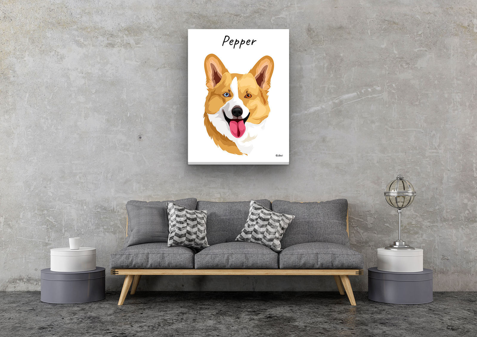 Custom Dog illustration portrait canvas print - Personalised portrait of your pet from a photo 7 Custom Dog illustration portrait canvas print - Personalised portrait of your pet from a photo - Image 5