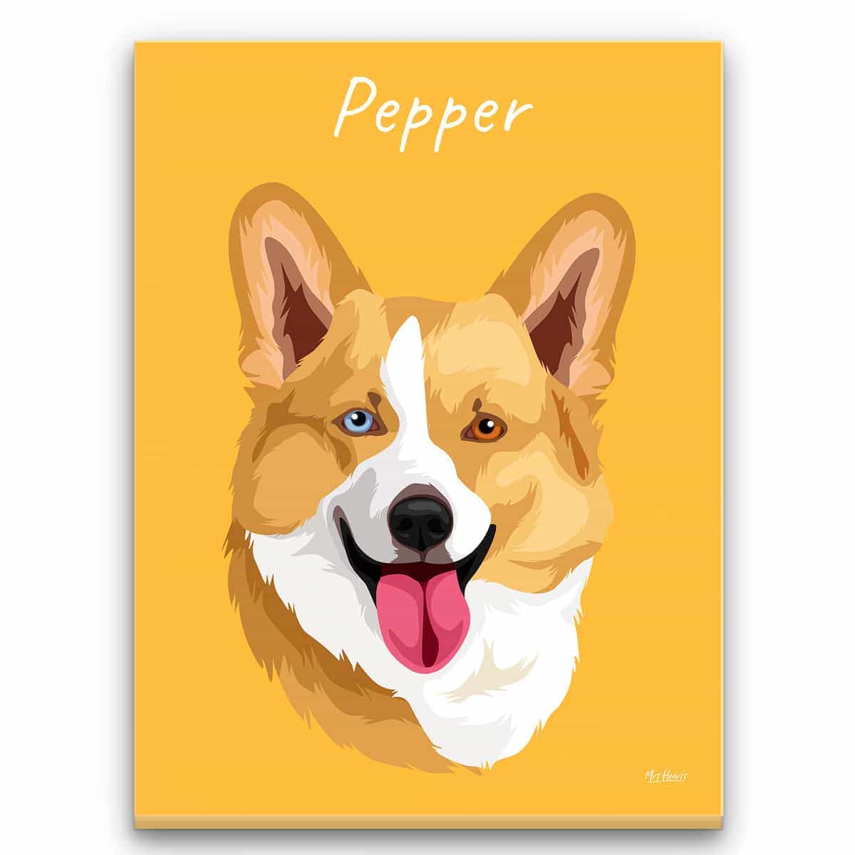 Custom Dog illustration portrait canvas print - Personalised portrait of your pet from a photo 18 Custom Dog illustration portrait canvas print - Personalised portrait of your pet from a photo - Image 16