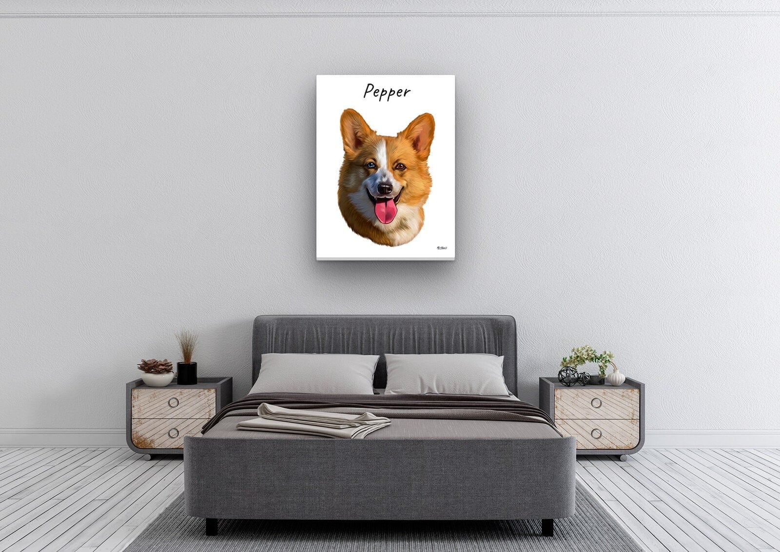 Custom Dog painting portrait canvas print - Personalised portrait of your pet from a photo 5 Custom Dog painting portrait canvas print - Personalised portrait of your pet from a photo - Image 3