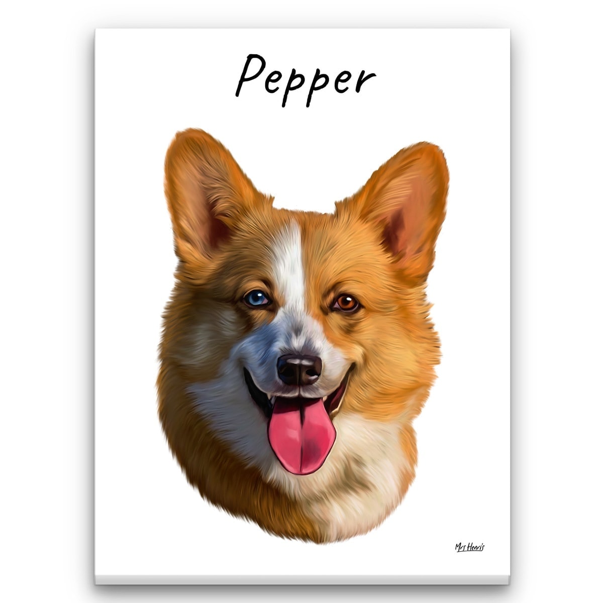 Custom Dog painting portrait canvas print - Personalised portrait of your pet from a photo 9 Custom Dog painting portrait canvas print - Personalised portrait of your pet from a photo - Image 7