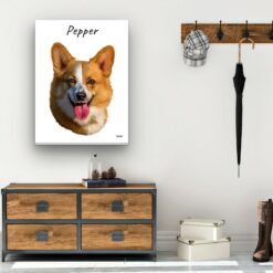 Custom Dog painting portrait canvas print - Personalised portrait of your pet from a photo 21 personalised pet portrait canvas dog painting white hall