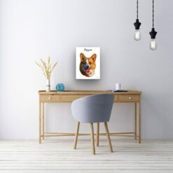 Custom Dog painting portrait canvas print - Personalised portrait of your pet from a photo 23 personalised pet portrait canvas dog painting white office