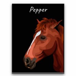 Custom Horse illustration portrait canvas print - Personalised portrait of your pet from a photo 25 personalised pet portrait canvas horse illustration black front view white