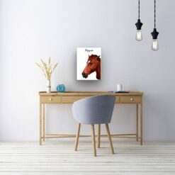 Custom Horse illustration portrait canvas print - Personalised portrait of your pet from a photo 23 personalised pet portrait canvas horse illustration white office