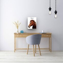 Custom Horse painting portrait canvas print - Personalised portrait of your pet from a photo 23 personalised pet portrait canvas horse painting white office