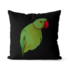 Custom Bird illustration portrait throw pillow - Personalised cushion portrait of your pet from a photo 23 personalised pet portrait cushion bird illustration black