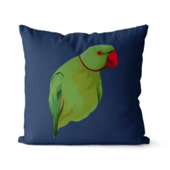 Custom Bird illustration portrait throw pillow - Personalised cushion portrait of your pet from a photo 22 personalised pet portrait cushion bird illustration navy
