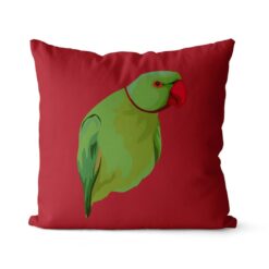 Custom Bird illustration portrait throw pillow - Personalised cushion portrait of your pet from a photo 29 personalised pet portrait cushion bird illustration red