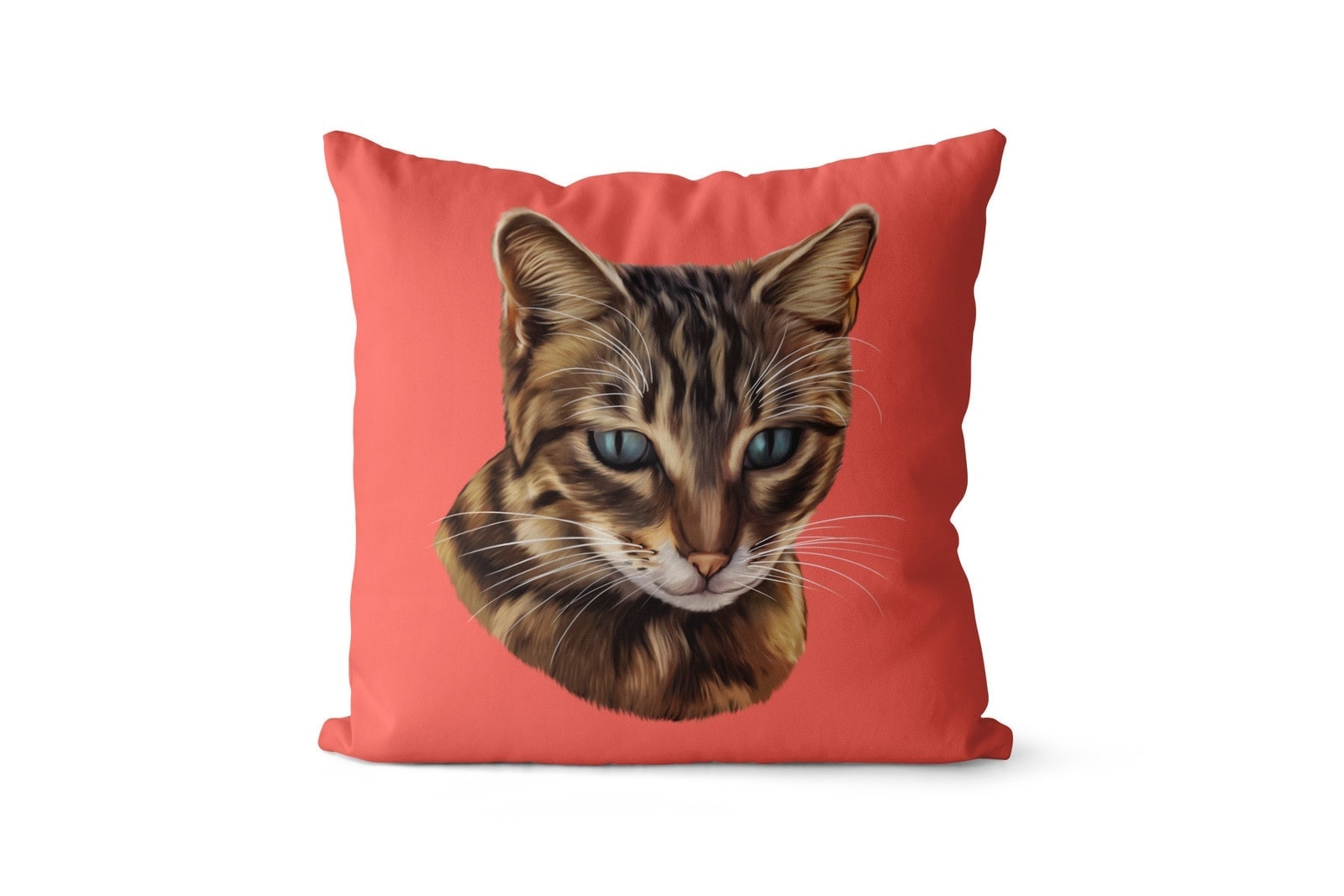 Custom Cat painting portrait throw pillow - Personalised cushion portrait of your pet from a photo 10 Custom Cat painting portrait throw pillow - Personalised cushion portrait of your pet from a photo - Image 8