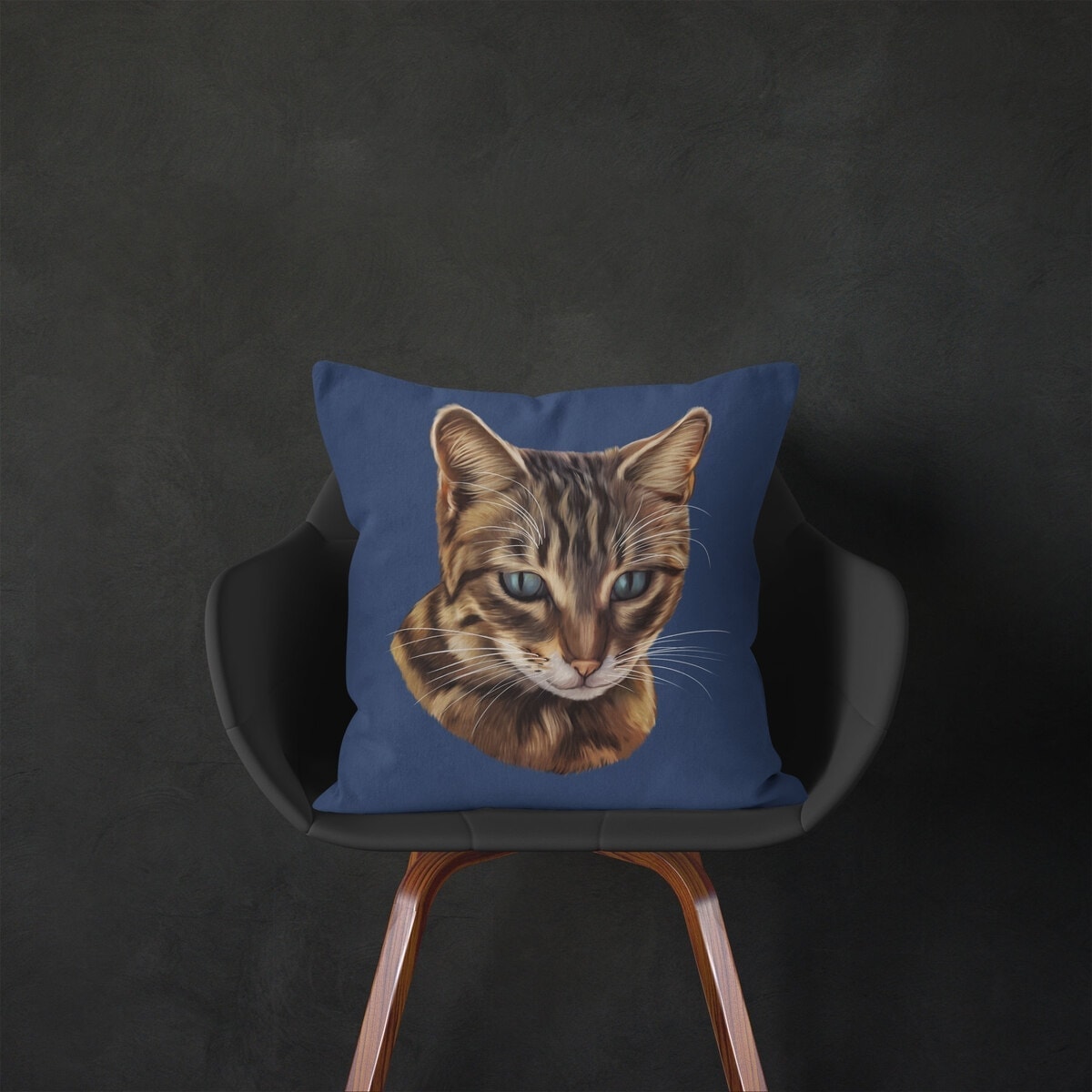 Custom Cat painting portrait throw pillow - Personalised cushion portrait of your pet from a photo 4 Custom Cat painting portrait throw pillow - Personalised cushion portrait of your pet from a photo - Image 2