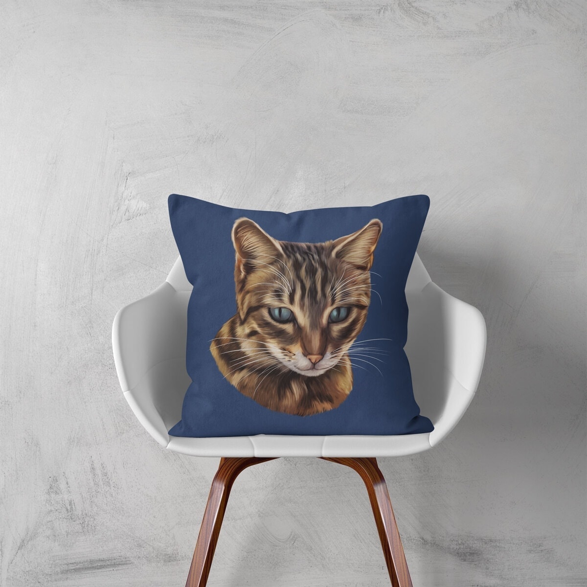 Custom Cat painting portrait throw pillow - Personalised cushion portrait of your pet from a photo 7 Custom Cat painting portrait throw pillow - Personalised cushion portrait of your pet from a photo - Image 5