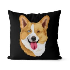 Custom Dog illustration portrait throw pillow - Personalised cushion portrait of your pet from a photo 23 personalised pet portrait cushion dog illustration black