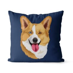 Custom Dog illustration portrait throw pillow - Personalised cushion portrait of your pet from a photo 22 personalised pet portrait cushion dog illustration navy