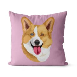 Custom Dog illustration portrait throw pillow - Personalised cushion portrait of your pet from a photo 27 personalised pet portrait cushion dog illustration pink