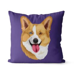 Custom Dog illustration portrait throw pillow - Personalised cushion portrait of your pet from a photo 28 personalised pet portrait cushion dog illustration purple