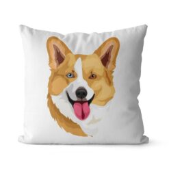 Custom Dog illustration portrait throw pillow - Personalised cushion portrait of your pet from a photo 30 personalised pet portrait cushion dog illustration white