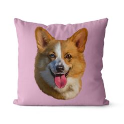 Custom Dog painting portrait throw pillow - Personalised cushion portrait of your pet from a photo 27 personalised pet portrait cushion dog painting pink