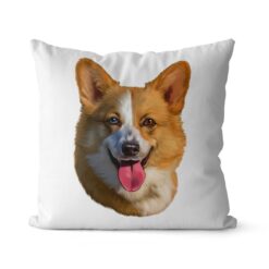 Custom Dog painting portrait throw pillow - Personalised cushion portrait of your pet from a photo 30 personalised pet portrait cushion dog painting white