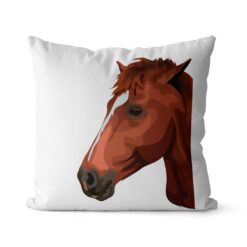 Custom Horse illustration portrait throw pillow - Personalised cushion portrait of your pet from a photo 30 personalised pet portrait cushion horse illustration white