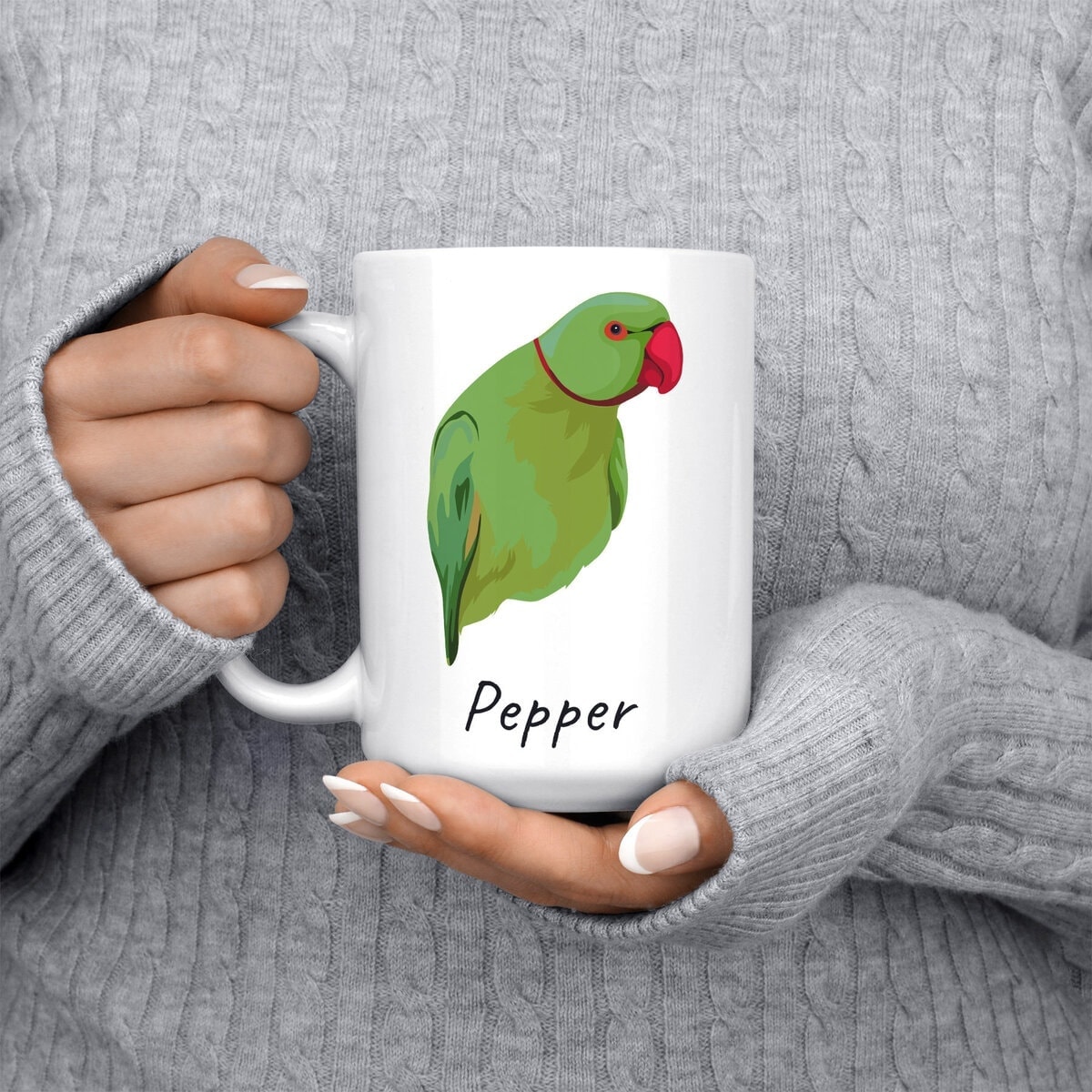 Custom bird illustration portrait mug - Personalised coffee mug portrait of your pet from a photo 6 Custom bird illustration portrait mug - Personalised coffee mug portrait of your pet from a photo - Image 4