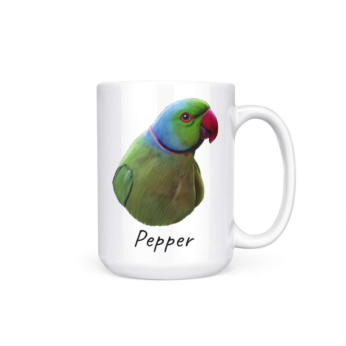 Custom Bird painting portrait mug - Personalised coffee mug portrait of your pet from a photo 5 Custom Bird painting portrait mug - Personalised coffee mug portrait of your pet from a photo - Image 3