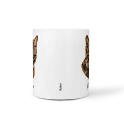 personalised pet portrait mug cat painting front view white