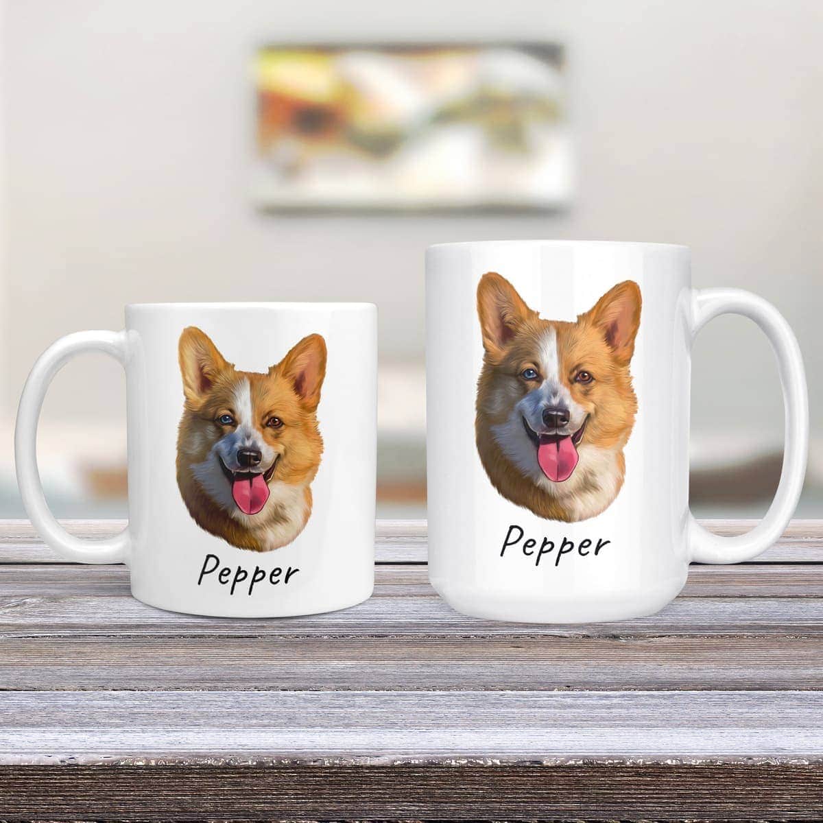 Custom Dog painting portrait mug - Personalised coffee mug portrait of your pet from a photo 4 Custom Dog painting portrait mug - Personalised coffee mug portrait of your pet from a photo - Image 2