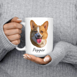 Custom Dog painting portrait mug - Personalised coffee mug portrait of your pet from a photo 15 personalised pet portrait mug dog painting 15oz jumper front