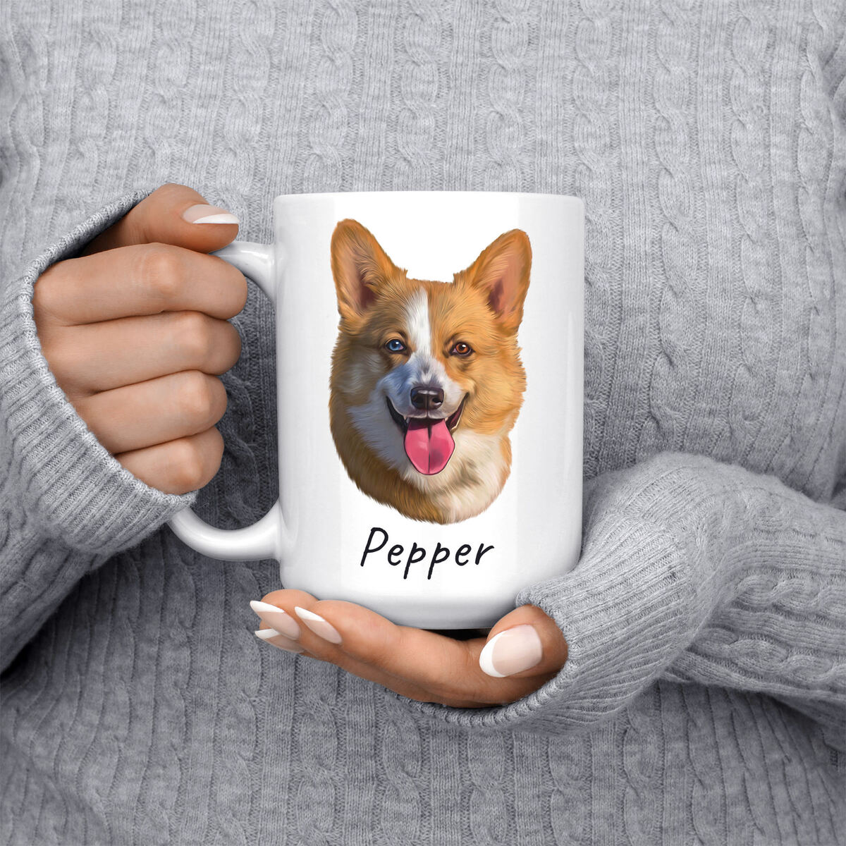 Custom Dog painting portrait mug - Personalised coffee mug portrait of your pet from a photo 6 Custom Dog painting portrait mug - Personalised coffee mug portrait of your pet from a photo - Image 4