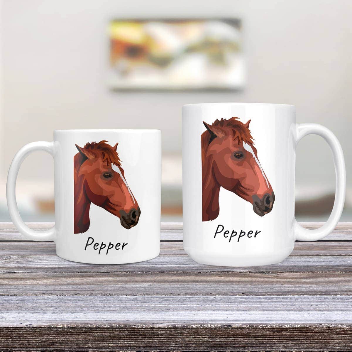 Custom horse illustration portrait mug - Personalised coffee mug portrait of your pet from a photo 4 Custom horse illustration portrait mug - Personalised coffee mug portrait of your pet from a photo - Image 2