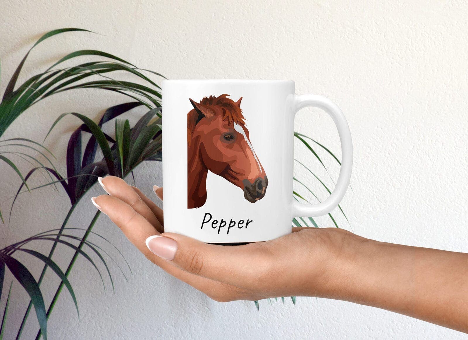 Custom horse illustration portrait mug - Personalised coffee mug portrait of your pet from a photo 12 Custom horse illustration portrait mug - Personalised coffee mug portrait of your pet from a photo - Image 10