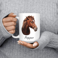 personalised pet portrait mug horse painting 15oz jumper front