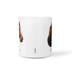 personalised pet portrait mug horse painting front view white