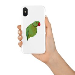 Custom bird illustration portrait phone case - Personalised portrait of your pet from a photo for your Iphone 15 Pro Max, Iphone 14, 13, 12 to 6 & Samsung Galaxy S23 Ultra, S22, S21 to S6 24 personalised pet portrait phone case bird illustration white in hand