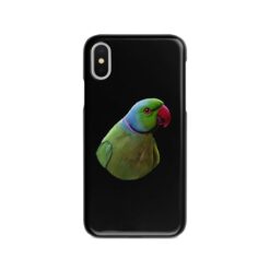 personalised pet portrait phone case bird painting black