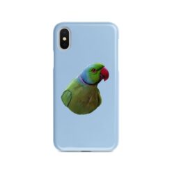 personalised pet portrait phone case bird painting light blue