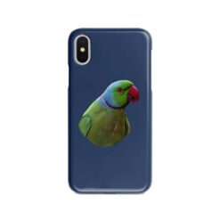 personalised pet portrait phone case bird painting navy