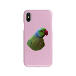 personalised pet portrait phone case bird painting pink