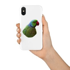 personalised pet portrait phone case bird painting white in hand