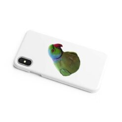 personalised pet portrait phone case bird painting white side