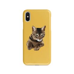 Custom cat illustration portrait phone case - Personalised portrait of your pet from a photo for your Iphone 15 Pro Max, Iphone 14, 13, 12 to 6 & Samsung Galaxy S23 Ultra, S22, S21 to S6 27 personalised pet portrait phone case cat illustration yellow