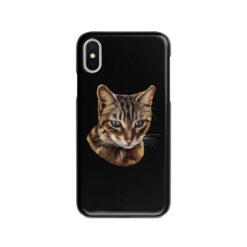 Custom cat painting portrait phone case - Personalised portrait of your pet from a photo for your Iphone 15 Pro Max, Iphone 14, 13, 12 to 6 & Samsung Galaxy S23 Ultra, S22, S21 to S6 15 personalised pet portrait phone case cat painting black