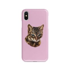 Custom cat painting portrait phone case - Personalised portrait of your pet from a photo for your Iphone 15 Pro Max, Iphone 14, 13, 12 to 6 & Samsung Galaxy S23 Ultra, S22, S21 to S6 20 personalised pet portrait phone case cat painting pink