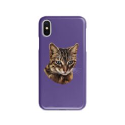 Custom cat painting portrait phone case - Personalised portrait of your pet from a photo for your Iphone 15 Pro Max, Iphone 14, 13, 12 to 6 & Samsung Galaxy S23 Ultra, S22, S21 to S6 21 personalised pet portrait phone case cat painting purple