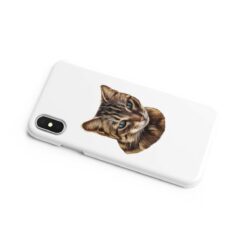 Custom cat painting portrait phone case - Personalised portrait of your pet from a photo for your Iphone 15 Pro Max, Iphone 14, 13, 12 to 6 & Samsung Galaxy S23 Ultra, S22, S21 to S6 24 personalised pet portrait phone case cat painting white side