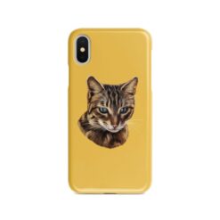 Custom cat painting portrait phone case - Personalised portrait of your pet from a photo for your Iphone 15 Pro Max, Iphone 14, 13, 12 to 6 & Samsung Galaxy S23 Ultra, S22, S21 to S6 26 personalised pet portrait phone case cat painting yellow